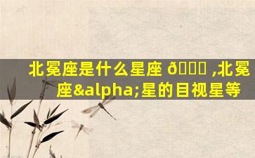 北冕座是什么星座 🍀 ,北冕座α星的目视星等